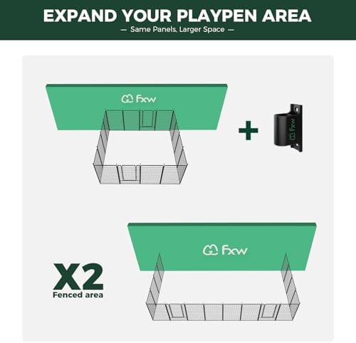 FXW Rollick Dog Playpen with Fence-to-Wall Anchors, 16 Panels - Image 3