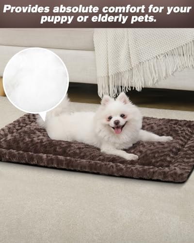Exsnugy Washable Dog Bed Mat Medium Size Fluffy Pet Crate Pad 30x19 - Image 4