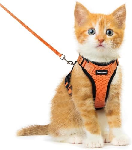 Dooradar Cat Harness and Leash Set, Adjustable and Escape Proof by Dooradar