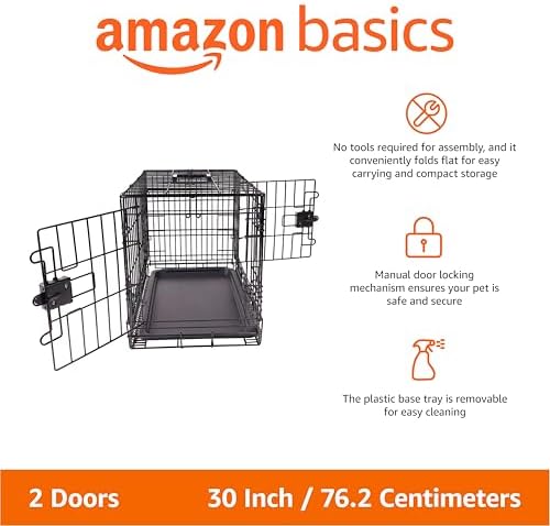 Amazon Basics Portable, Foldable Metal Wire Dog Crate - Image 2