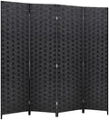 FDW 4-Panel Folding Room Divider | 6ft, Coal Black | Light & Portable by FDW