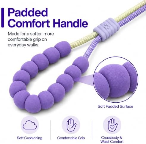 Hands Free Dog Leash, Double Handle Leash 5.5FT Purple-Green - Image 3