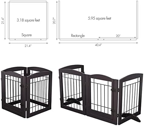 PAWLAND Dog Gate Indoor with Door, Freestanding Pet Gate - Image 5