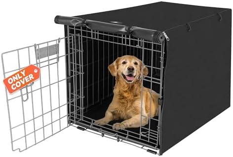 X-ZONE PET Dog Crate Cover Waterproof Kennel Cover, 42 in Black by X-ZONEPET