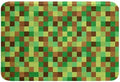 Pixelated Grid Bath Rug, Geometric Camo Blocks Shaggy Absorbent Non Slip Floor by Manfei