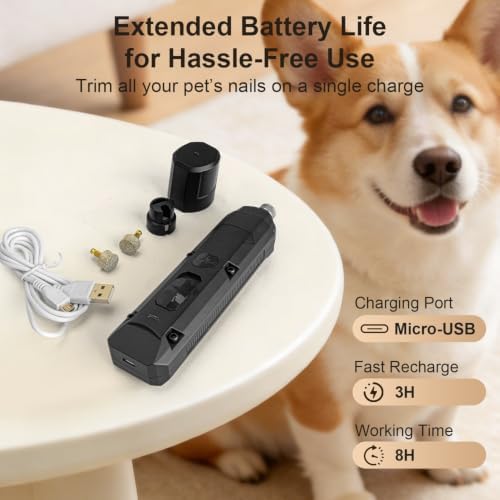 Dog Nail Grinder Silent Upgraded Cordless Grooming - Image 7