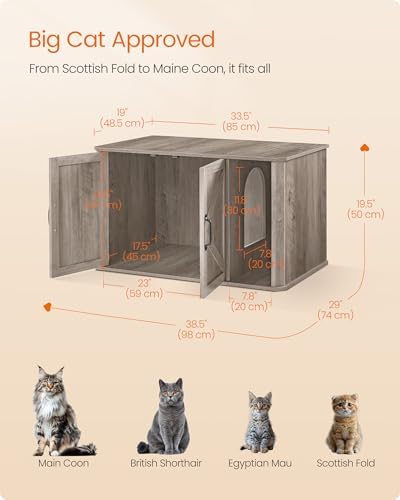 Feandrea Double Cat Litter Box Enclosure - Image 5