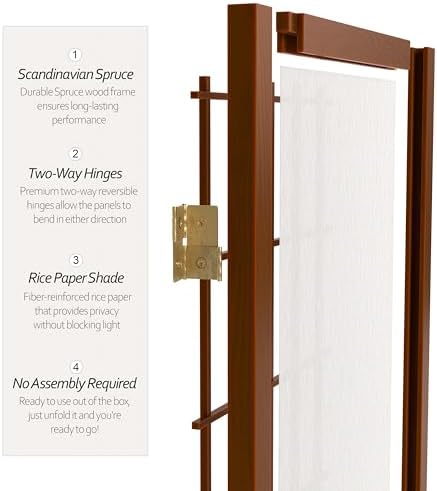 Red Lantern 26.5 in. Short Desktop Window Pane Shoji Screen - Image 4