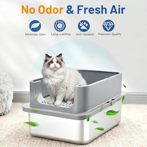 Jotesnew 2 Pack XL Stainless Steel Cat Litter Box - Image 4