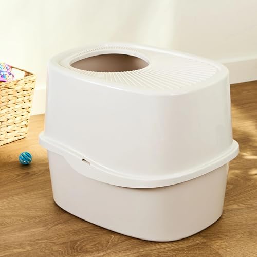 Odor-Control top Entry cat Litter Box, Easy-Clean Split cat Litter Container by Unknown