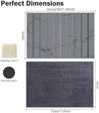 Stone Dish Drying Mat for Kitchen Counter, Versatile Stone Drying Mats for Cups - Image 4