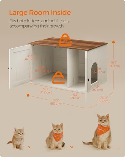 Feandrea Cat Litter Box Enclosure, End Table, 31.5 x 20.9 x 19.7 Inches - Image 6