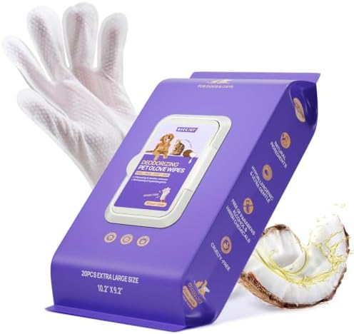 HICC PET Dog Wipes for Dogs & Cats, Glove Design by HICCPET