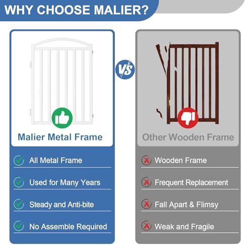 Malier Metal Freestanding Dog Gates, Outdoor Indoor Dog Fences, Extra Wide - Image 2