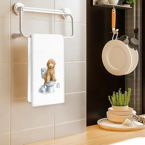 Funny Goldendoodle Dog Hand Towels Set of 2, Gifts - Image 2