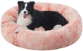 42 in Faux Fur Donut Dog Bed for Large Plus Dogs, Tie-dye Pink by BedStillLoveStill