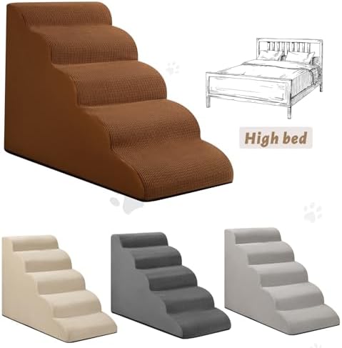 Aodisman Dog Stairs for High Bed, 5-Step Pet Ramp for Small Dogs and Cats - Image 3