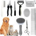 Dog Brush & Grooming Kit – 9-Piece Pet Brush & Deshedding Set by Aiolpy