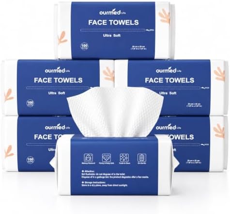 Ourmed Life Clean Face Towels Disposable, Ultra Soft & Absorbent, 600 Ct by ourmedlife