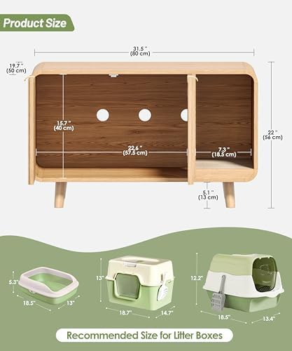 Fluted Cat Litter Box Enclosure Furniture - Image 3