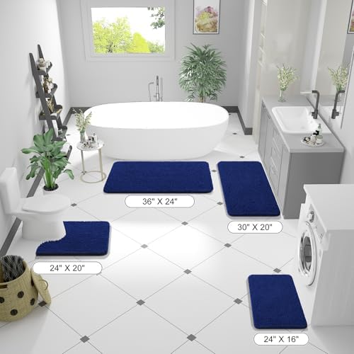 OLANLY Bathroom Runner Rugs 40x24, Extra Soft Absorbent Chenille Bath Rugs - Image 2