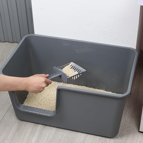 4 Pack Extra Large Plastic High Sides Cat Litter Pan, Open Top Cat Litter Box - Image 4