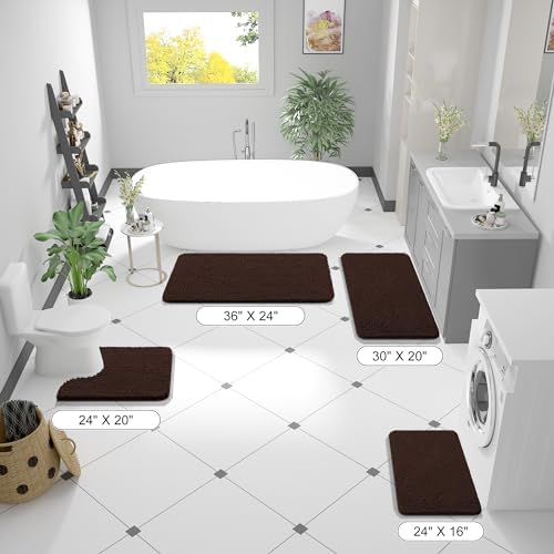 OLANLY Bathroom Runner Rugs 59x24, Extra Soft Absorbent Chenille Bath Rugs - Image 2