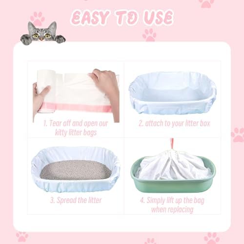 100 Counts Cat Litter Box Liners, One Step Cleaning, Heavy Duty, Extra Thick & - Image 6