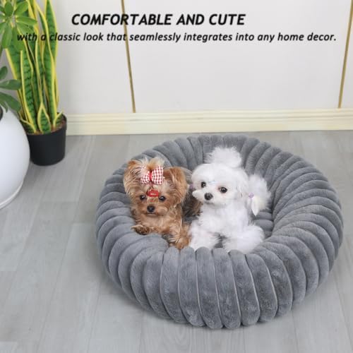 Dog Beds Small Sized Dog Washable Calming Anti-Anxiety Donut Puppy Bed - Image 2