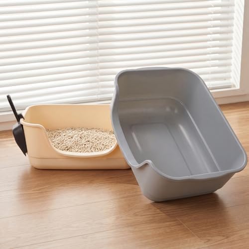 Bokon 2 Pack Small Cat Low Entry Litter Box, Kitty Litter Pan - Image 3