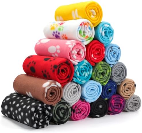 Eccliy 20 Pcs Puppy Blanket Fleece Pet Dog Throw, 39 x 28 Inch by Eccliy
