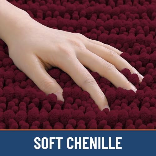 Smiry Bathroom Rugs 70X24, Extra Soft Rubber Backing Chenille Bath Mats - Image 4
