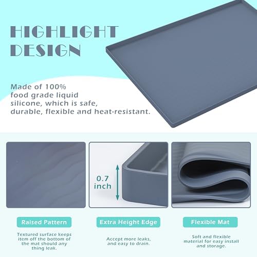 URMONA Waterproof Silicone Under Sink Mat, 22 x 14 in, Flexible Shelf Liner - Image 3