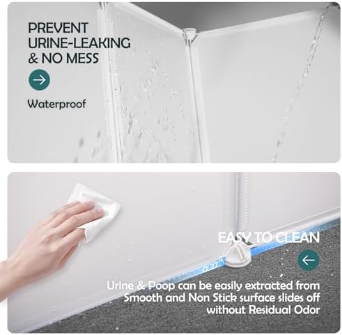 MEEXPAWS Cat Litter Box Enclosure, Splash Guard High Walls - Image 4