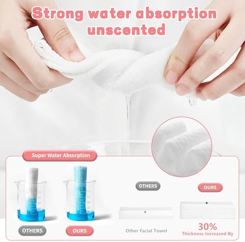 100 Count Disposable Face Towel, Ultra Soft & Thick Washcloths, Biodegradable - Image 6