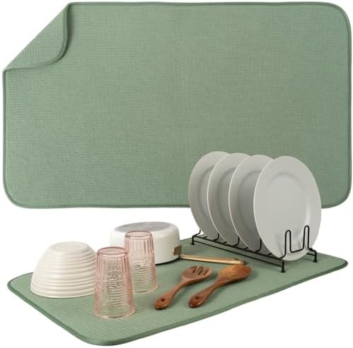 S&T INC. Dish Drying Mat, Sage Green by STINC