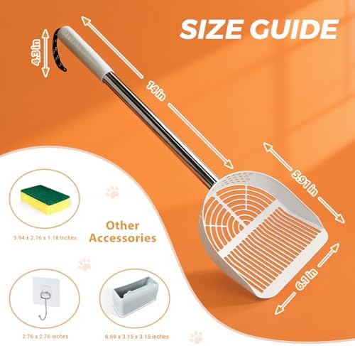 Cat Litter Scoop Deep Shovel, Detachable Long Handle Litter Scooper - Image 4