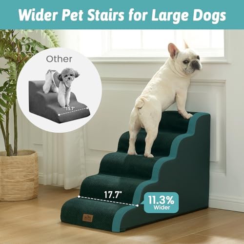 COZY KISS Wide Dog Stair for Small Dog 22.6" H, Pet Ramp for High Bed - Image 2