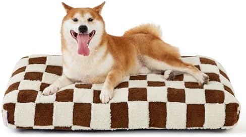 LE SURE Cute Aesthetic Dog Bed for Crate, Jacquard Thick Pet Pillow 35x22 by Lesure
