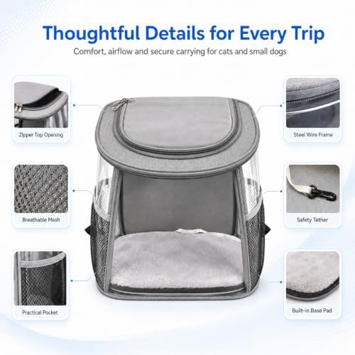 Pet Backpack Carrier for Cats and Small Dogs, Under 13.2 lbs - Image 6