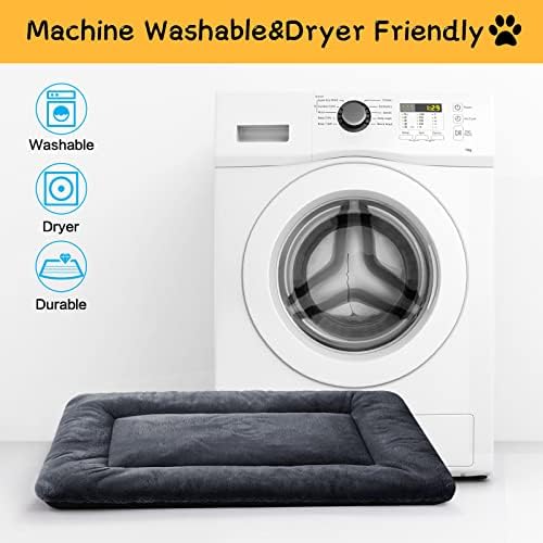 Dog Crate Pad Washable Dog Bed for Crate Medium Cozy Mat 36-Inch Dark Gray - Image 5