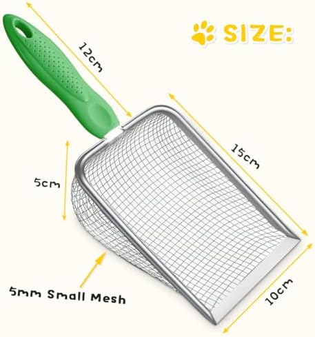 Metal Cat Litter Scoop, Sturdy Litter Cleaner Corner Shovel, Stainless Steel - Image 3