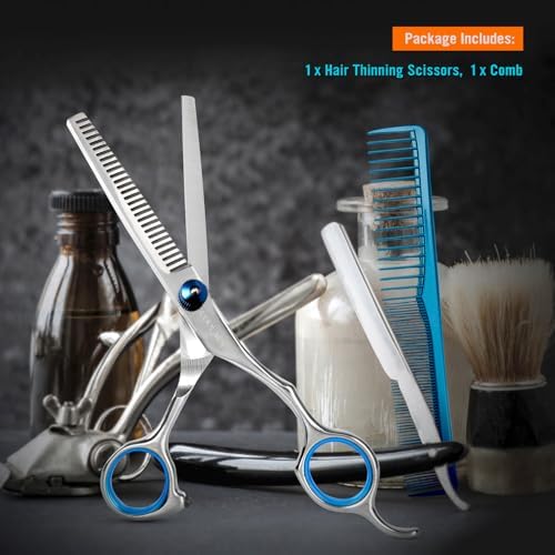 COOLALA Stainless Steel Hair Cutting Scissors Thinning Shears 6.5 Inch - Image 6