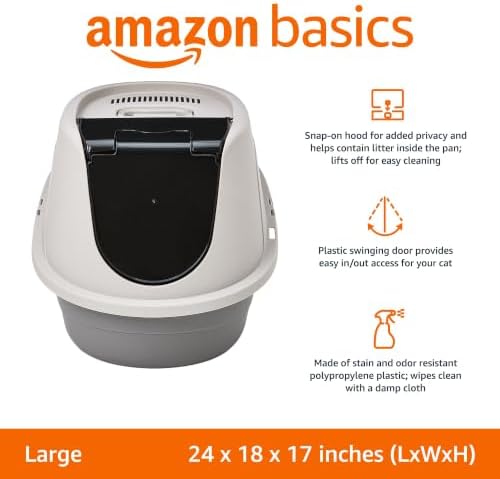 Amazon Basics No-Mess Hooded Enclosed Cat Litter Box - Image 2