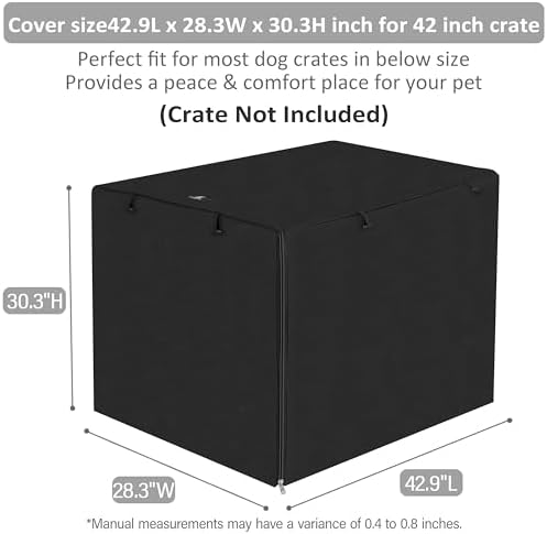 X-ZONE PET Dog Crate Cover Waterproof Kennel Cover, 42 in Black - Image 3