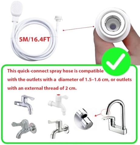 16.4Ft Quick-Connect Sink Spray Rubber Hose, Sink Hose Attachment - Image 3