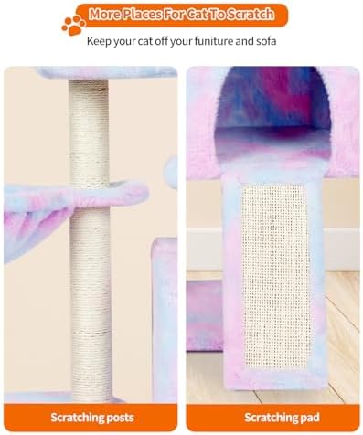 Cute Cat Tree Kitten Cat Tower Condo Furniture Scratching Posts Hammock - Image 6