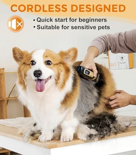 Petsaunter Dog Hair Clippers, 4-Speed Low Noise Rechargeable TypeC Electric Pet - Image 2