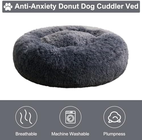WNPETHOME Medium Round Calming Dog Bed Cat Bed - Image 4