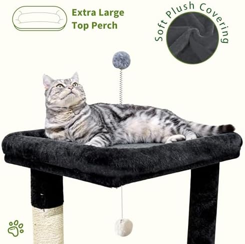 48" Cat Apartment Cat Tree, 3 Cozy Cat Condos, Dark Gray - Image 5